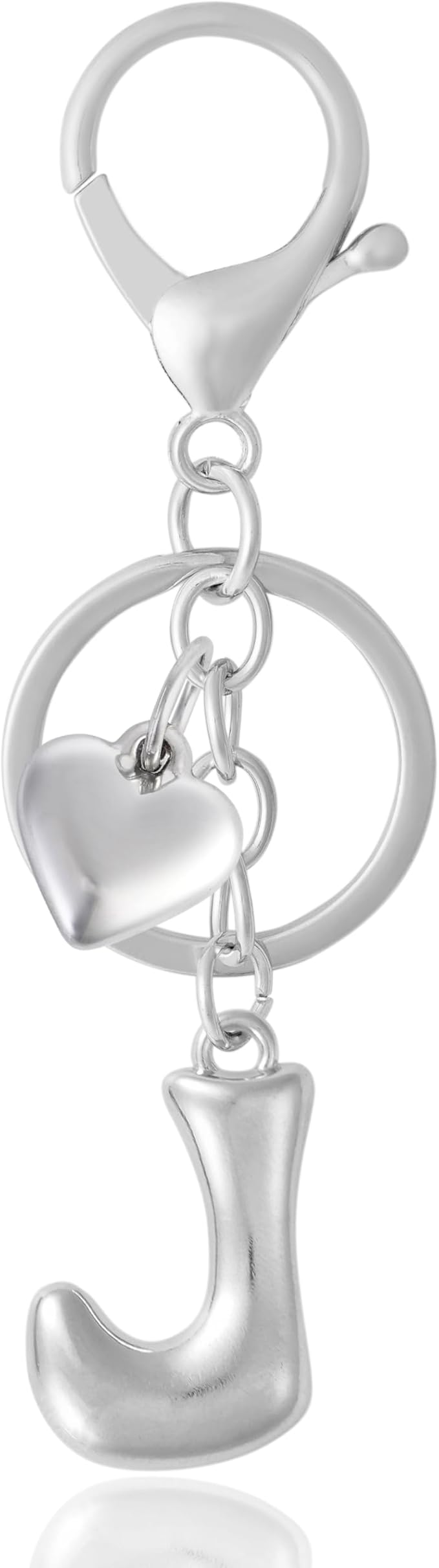 Heart Bubble Letter Keychain for Women, Girls - Cute Keychain with Initial - Alphabet Keychain for Bag Charm, Handbag