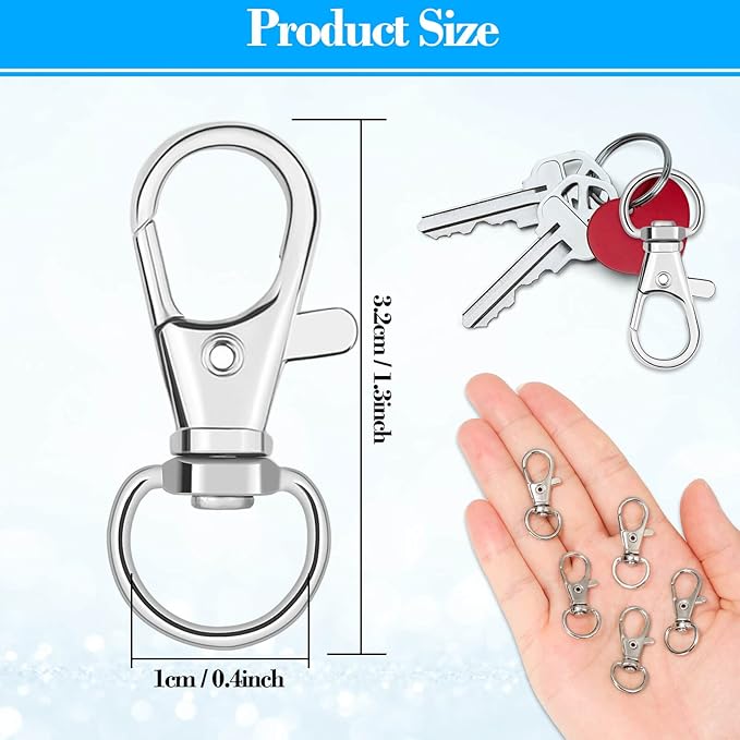Anezus 150 Pcs Swivel Key Chain Lanyard Carabiner Hook for Key Chain Rings Lanyard