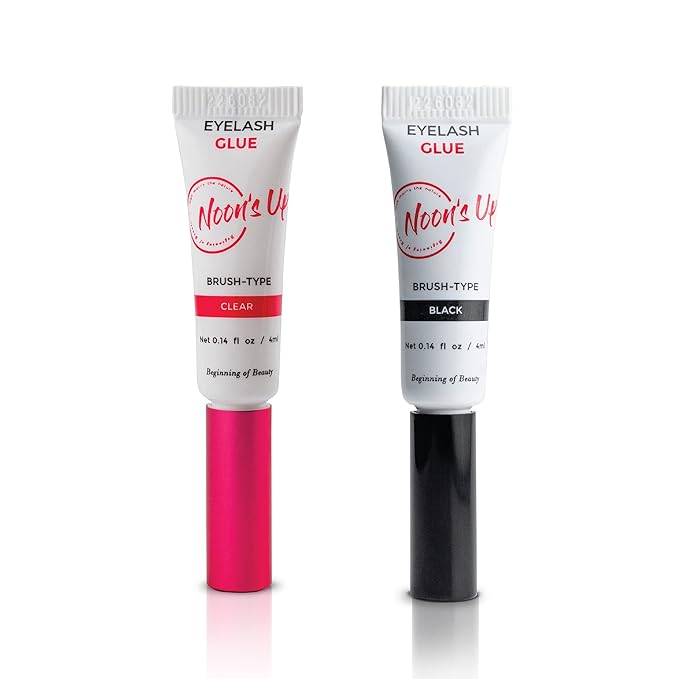 NOON'S UP Eyelash Glue (Clear) - Super Strong Hold Eyelash Adhesive | Waterproof Hypoallergenic Lash Glue for Sensitive Eyes | Blends Naturally (0.14 Fl. Oz.)