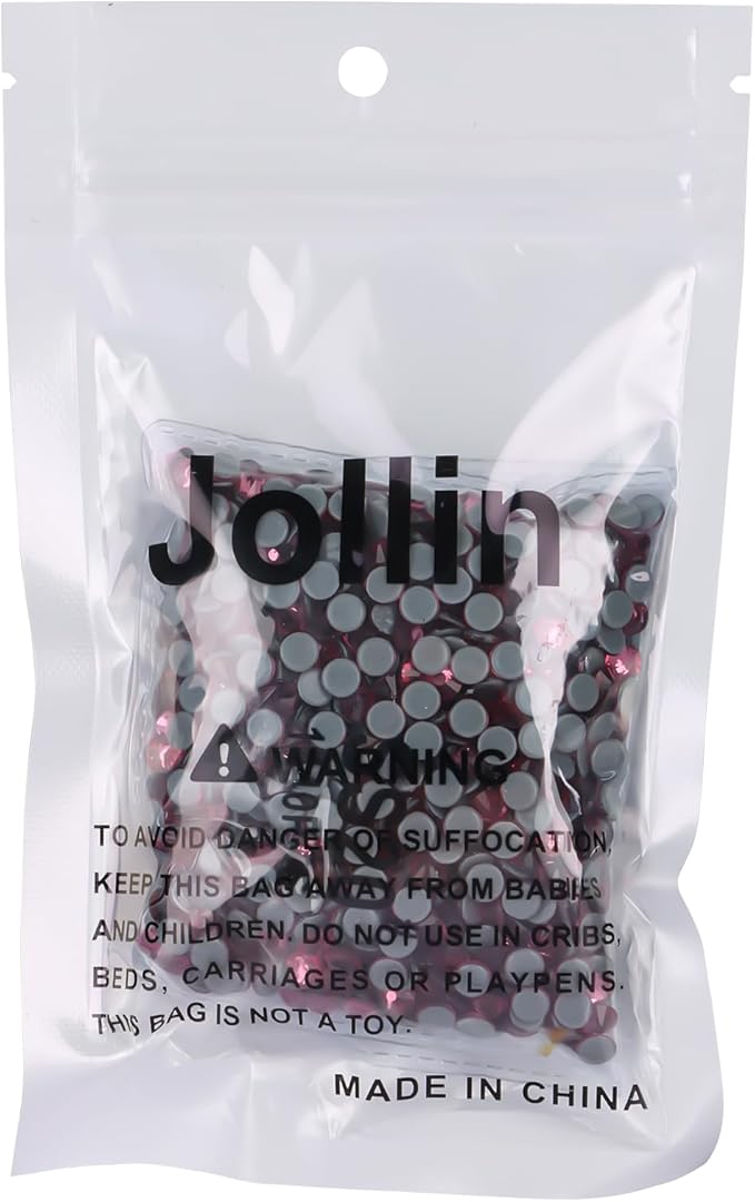 Jollin Hot Fix Crystal Flatback Rhinestones Glass Diamantes Gems 4.8mm(20ss 1440pcs, Rose)