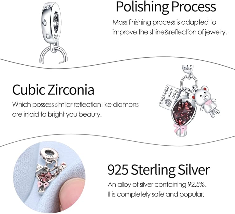 Pandach Animal Charm Bead fits Charms Bracelets for Woman-925 Sterling Silver Dangle Pendant Bead,Jewelry Beads Gifts for Women Bracelet&Necklace