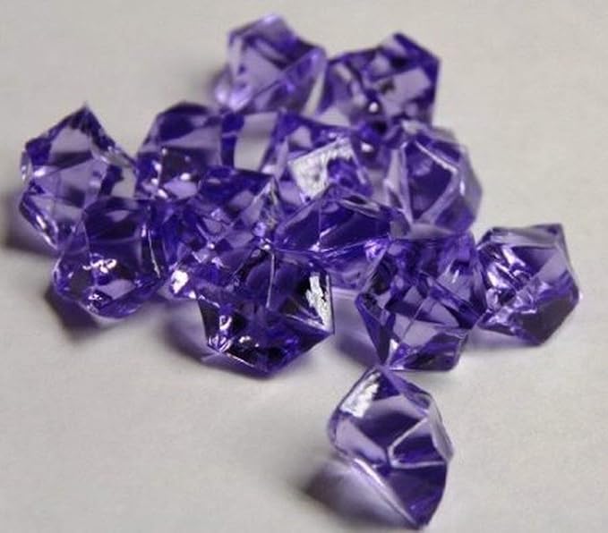 WGVI WGV Acrylic Ice Rock Crystals Treasure Gems for Table Scatters, Vase Fillers, Wedding, Banquet, Party, Event, Birthday Decor (Approx 150 pcs per Bag), 10 Bags, Purple