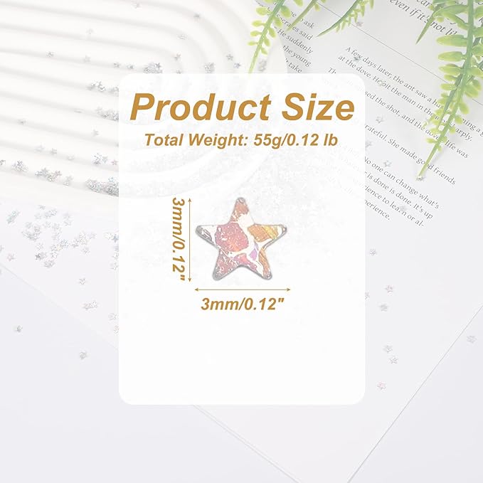 uxcell 1.94oz(55g) Star Glitter Confetti, 3mm Art Craft Glitter Holographic Sequins Table Confetti Laser Sequins for Crafts DIY Nail and Party Wedding Festival Decoration, Laser Silver