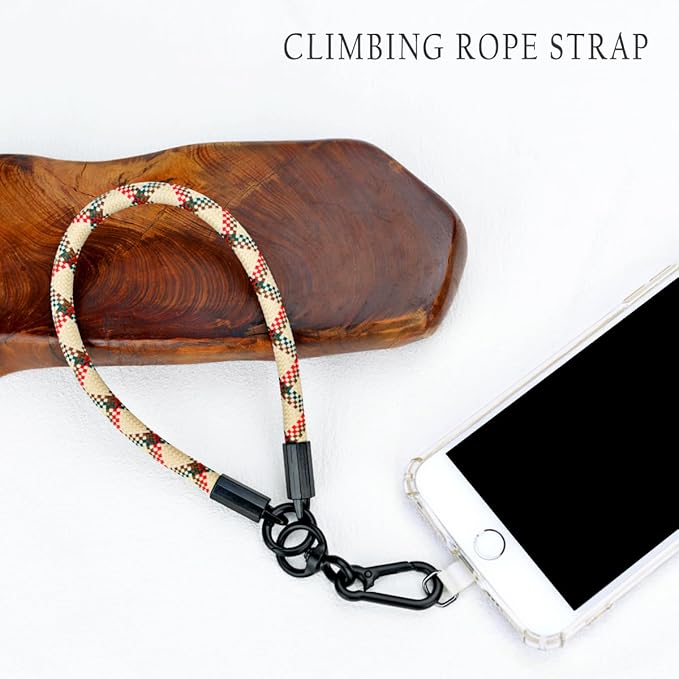 Boho Macrame Phone Wrist Strap, Cell Phone Lanyard with Tether Tab, Keychain Wristlet Charm, Anti-Loss Phone Chain
