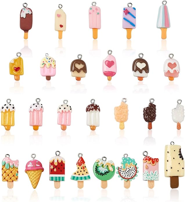 Craftdady Resin Plastic Miniature Food Snack Pendants Charms Ice Drink Juice Pendants Cute Bottle Fruit Keychain Charms Hang Ornament for DIY Craft Earring Bracelet Necklace Jewelry Making