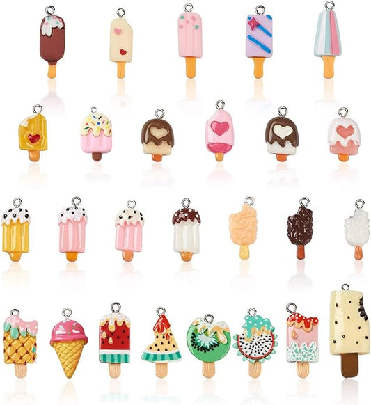 Craftdady Resin Plastic Miniature Food Snack Pendants Charms Ice Drink Juice Pendants Cute Bottle Fruit Keychain Charms Hang Ornament for DIY Craft Earring Bracelet Necklace Jewelry Making