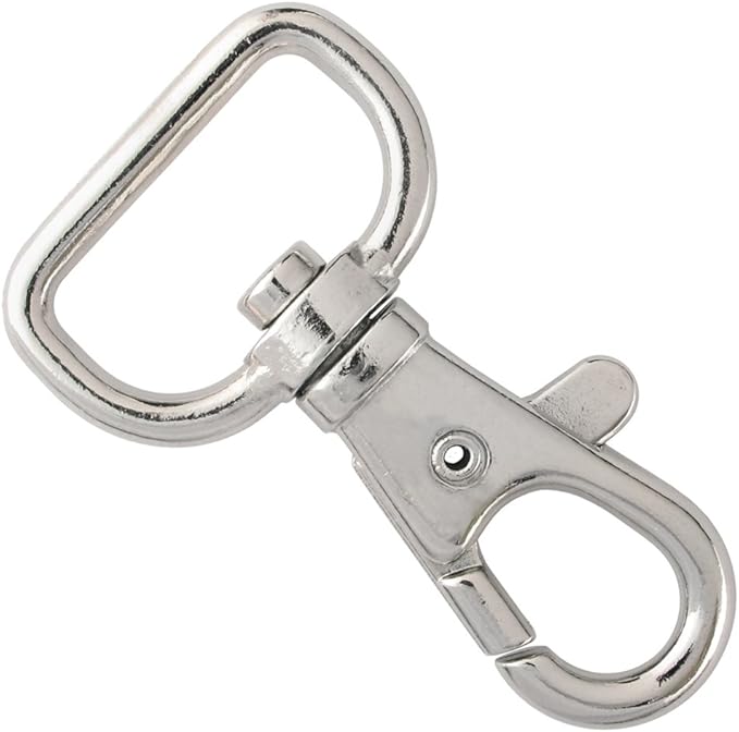 10 Pack - Premium Metal Lobster Claw Clasps - Wide 3/4 Inch D Ring - 360° Swivel Trigger Snap Hooks - Great for DIY Face Mask Lanyards, Keychain Clasps - Swivel Hooks for Purses by Specialist ID