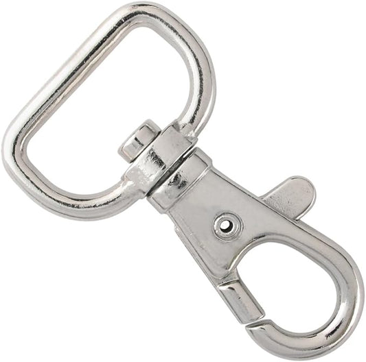 Bulk 25 Pack- Premium Metal Lobster Claw Clasps - Wide 3/4 Inch D Ring - 360° Swivel Trigger Snap Hooks - Great for DIY Face Mask Lanyards, Keychain Clasps - Swivel Hooks for Purses by Specialist ID