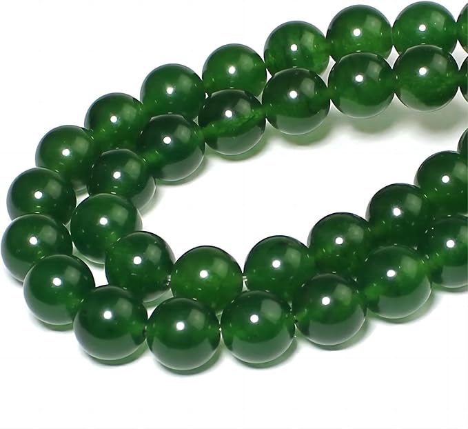 MJDCB Stone Beads 6mm 60pcs Round Blackish Green Jade Loose Gemstone Bead Charms for Jewelry Making Bracelet Necklace Earring Pendant