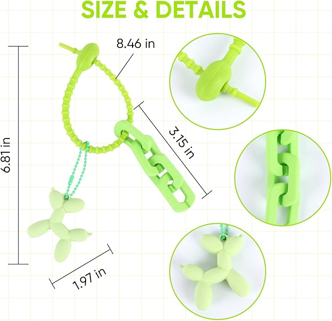 Cute Balloon Dog Keychain, Purse Bag Backpack Charms Girl Keychains Accessories Keyrings Car Key Chain
