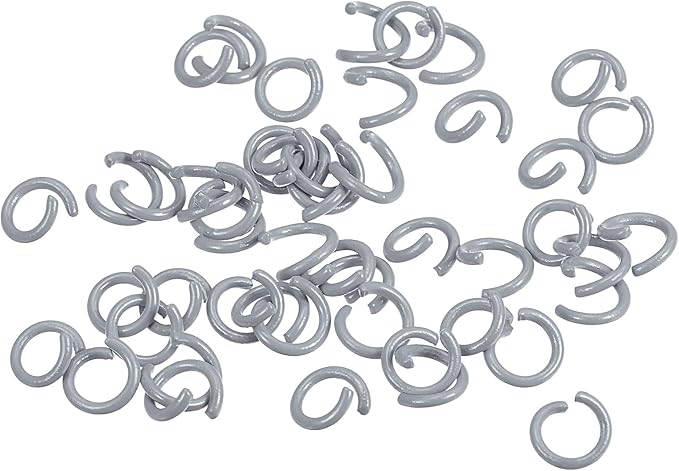 uxcell Open Jump Rings, 8mm Colorful O-Ring Connectors for DIY Crafts Jewelry Making, Carbon Steel, Grey, 200Pcs