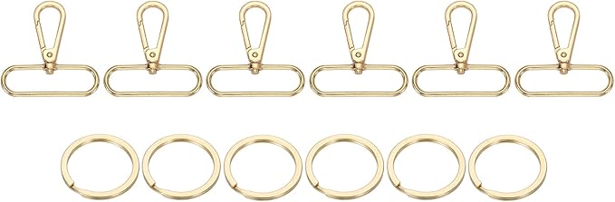uxcell 12 Pcs Swivel Clasp Hook, 1.97" Purse Snap Clasps Detachable for Bag, Dark Gold