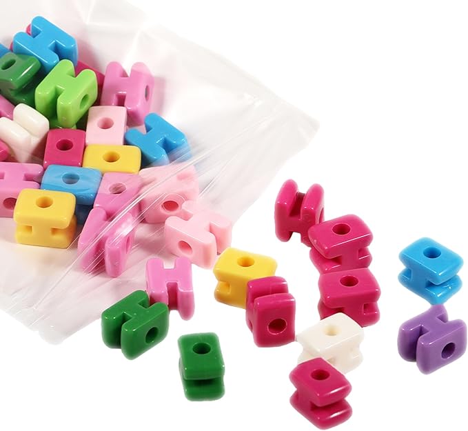 40 PCS Letter Beads 3D Acrylic 21mm x 16mm H Loose for Jewelry Making Bracelet Necklaces Keychain Phone Bag Chain Key Chains(Mixed Color H)