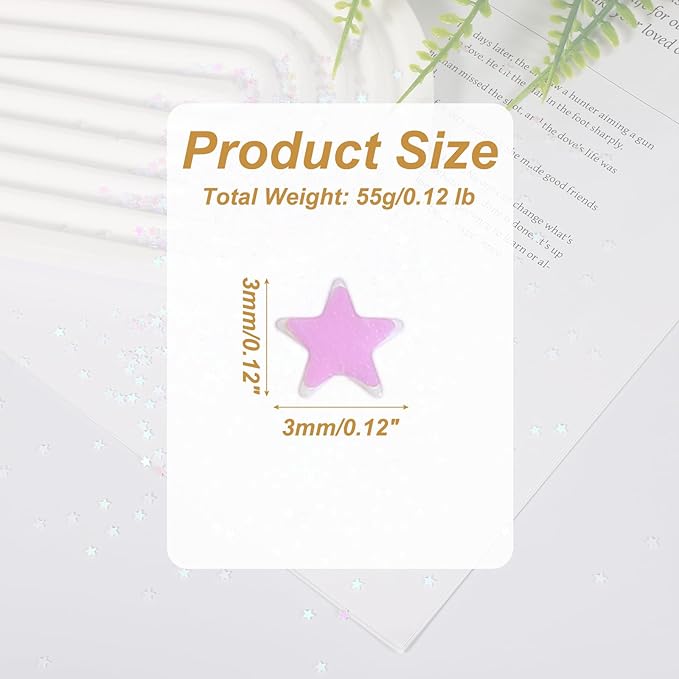 uxcell 1.94oz(55g) Star Glitter Confetti, 3mm Art Craft Glitter Holographic Sequins Table Confetti Laser Sequins for Crafts DIY Nail and Party Wedding Festival Decoration, Solid White