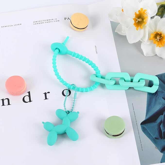 Cute Balloon Dog Keychain, Purse Bag Backpack Charms Girl Keychains Accessories Keyrings Car Key Chain
