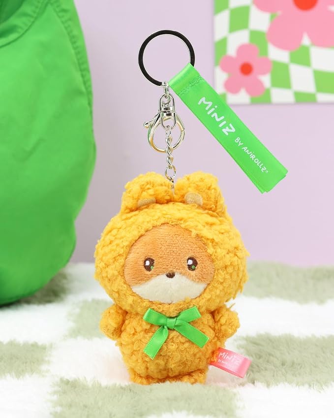 Anirollz Miniz Plush Charm Cute Stuffed Animal Keychain Kawaii Mini Bag Accessory Collectible Pocket Toy for Kids & Adults