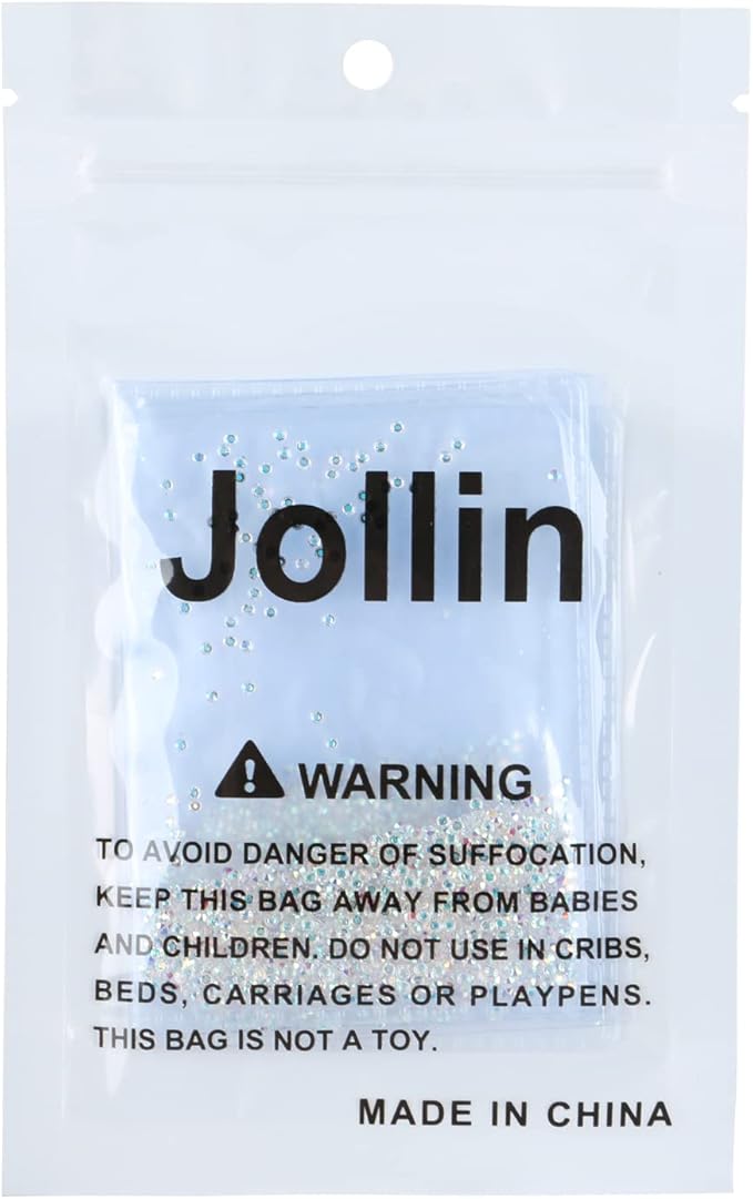 Jollin Glue Fix Crystal Flatback Rhinestones Glass Diamantes Gems for Nail Art Crafts Decorations Clothes Shoes(ss4 2880pcs, Transparent AB)