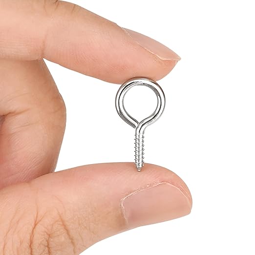 Aovchei Eye Screws, 100PCS 0.75 Inch Long, 304 Stainless Steel Screw Hooks, Self Tapping Eye Bolts, Indoor & Outdoor for Hanging Artwork