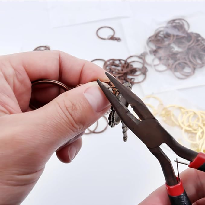 100Pcs Keychain Key Ring with Chain Bulk Split Key Chain,1.1 Inch Key Chains Parts with Open Jump Ring Connector for Jewelry Making Crafts (Gold)