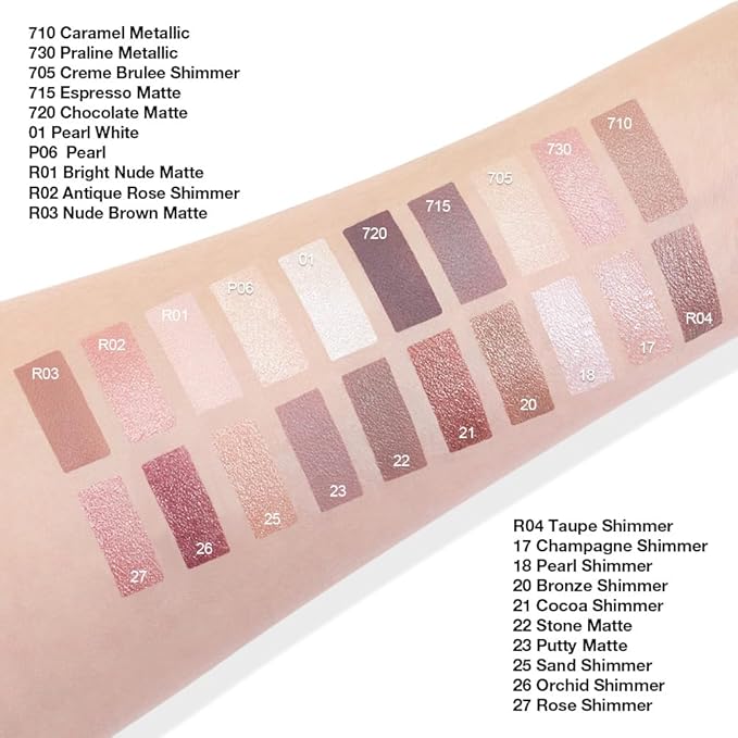 evpct Matte Nude Brown Single Cream Eye Shadow Palette Pot Makeup for Older Women, Highly Pigmented Monochrome Cream to Powder Eyeshadow Palette Matte Liquid eyeshadow, Natural Waterproof Blendable