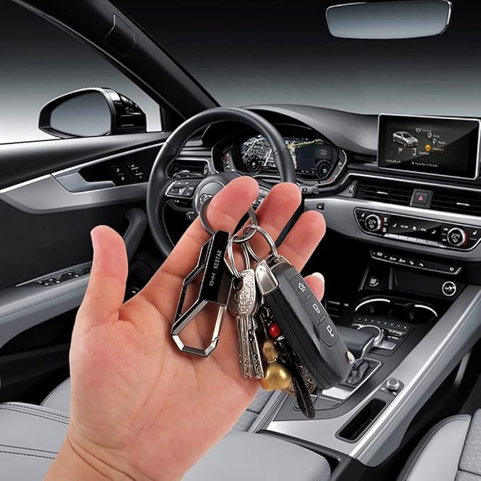 KESTAR Car Key Chain Key Ring Business Keychain Car Key Ring Key Organization for Men and Women, Classic Black