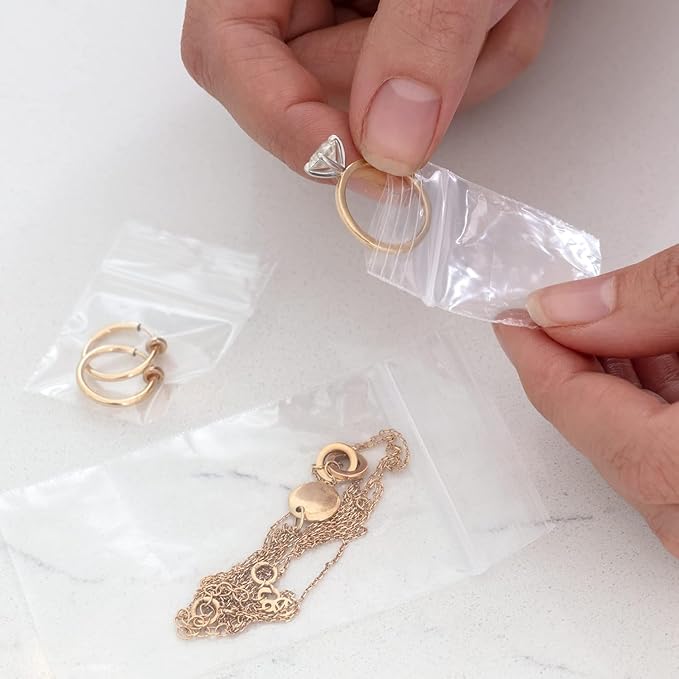 700pcs 1 x 1 inch Small Plastic Bags, 2 mil Thick, Zip Bag, Mini Clear Jewelry Bags, Baggies with Resealable Zip Bag for Small Business, Daily Vitamin, Jewelry, Candy