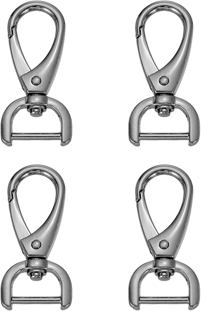 HARFINGTON 4pcs Detachable Snap Hook Swivel Clasp 5/8" (16mm) Zinc Alloy Lobster Claw Clasp for Keychain Lanyard Purse DIY Purse Strap, Gun Black