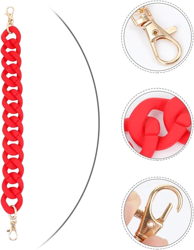 TENDYCOCO Chains Straps Resin Thick Chain Bag Red Straps Replacement Bag Belts Handbag Accessories Fashion for Women Girls