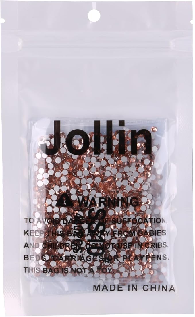 Jollin Glue Fix Crystal Flatback Rhinestones Glass Diamantes Gems for Crafting Nail Art Crafts Decorations Clothes Shoes 2.8mm (ss10 2880pcs, Champagne)