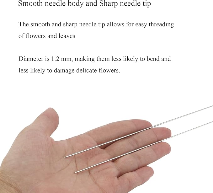10Pcs Lei Needle for Leis Making, 5.9 Inch Large Eye Sewing Beading Needle for Art Craft Long Lei Needle to Make Hawaiian Flower Lei for Graduation Wedding Birthday Party, Dia 1.2mm, LXLVOUEG