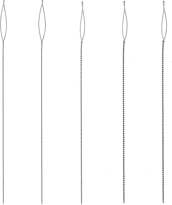 The Beadsmith Basic Elements Collapsible Eye Needles – 2.5 Inch Long – Flexible Twisted Wire – Large Eye, Easy to Thread – 5 Needles in Assorted Sizes