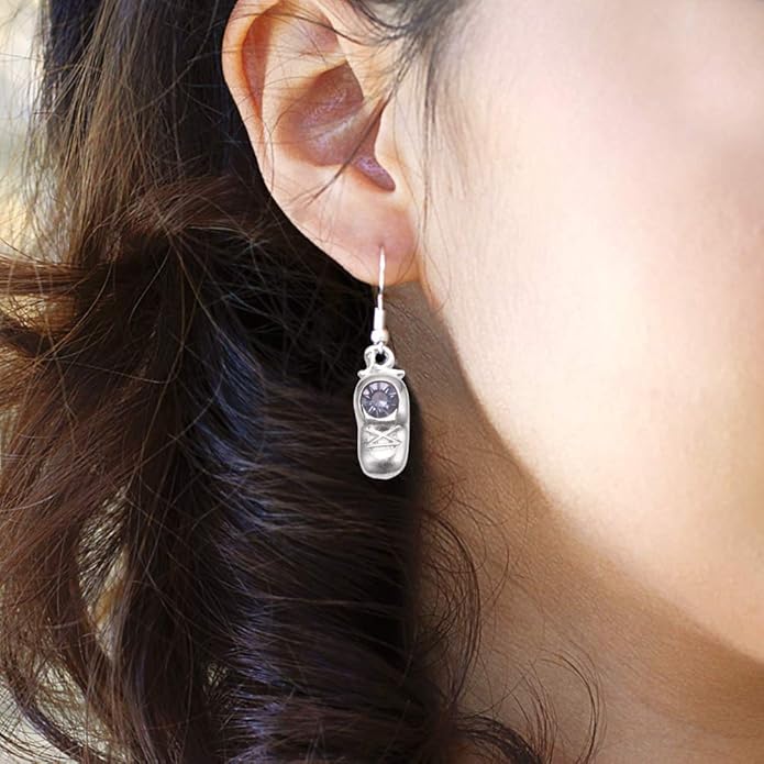Inspired Silver - Silver Customized Charm French Hook Drop Earrings with Cubic Zirconia Jewelry