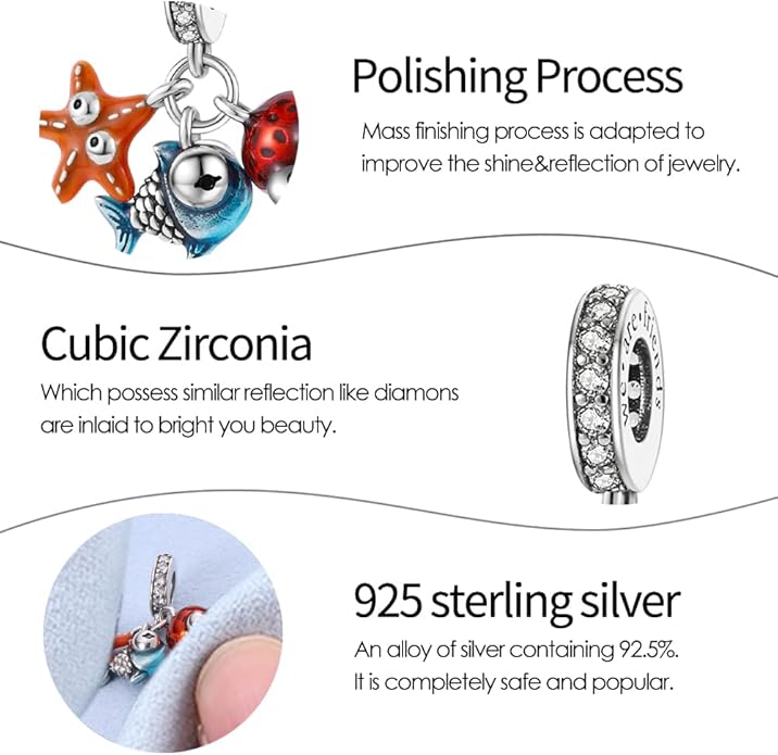 Pandach Animal Charm Bead fits Charms Bracelets for Woman-925 Sterling Silver Dangle Pendant Bead,Jewelry Beads Gifts for Women Bracelet&Necklace