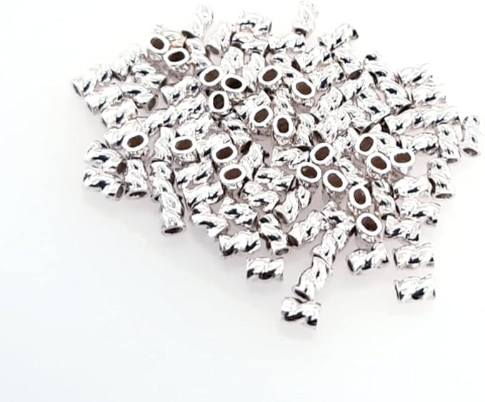 100pcs 925 Sterling Silver Twist Tube Crimp Beads, 3 X 1.8MM, by CRAFT WIRE