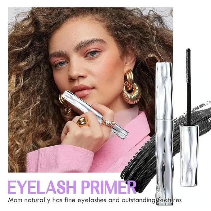 NEW Waterproof & Sweatproof Lengthening & Curling Mascara,Ultimate Mascara Set for Lengthening and Curling,Eyelash Primer,Tubular Eyelash Primer,Natural And Non-Smudged (2PCS)