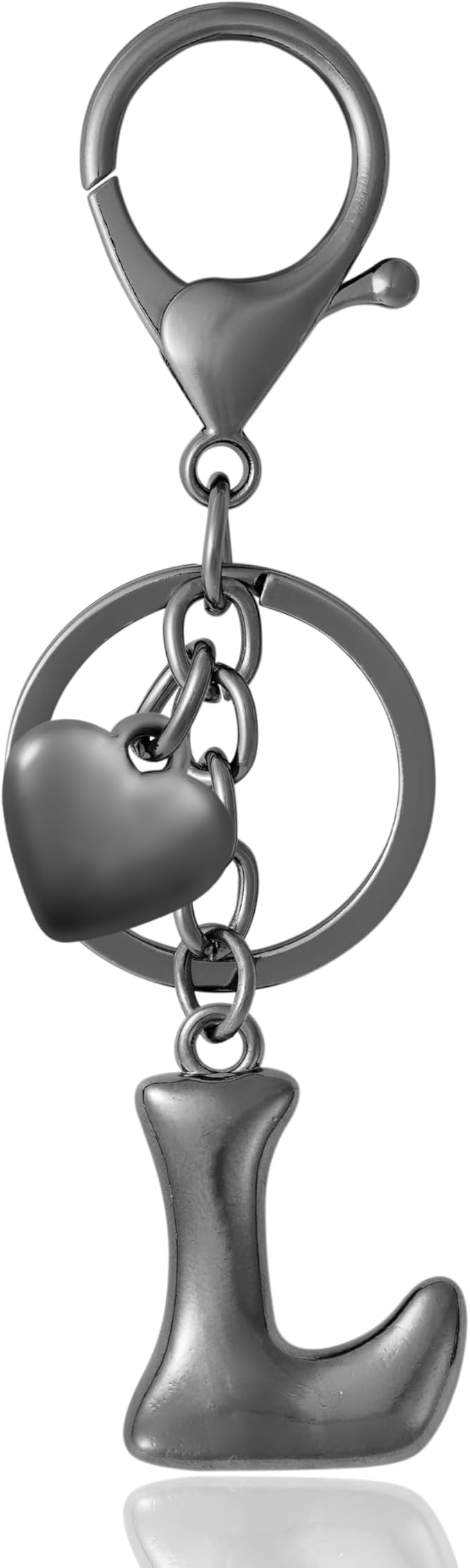 Heart Bubble Letter Keychain for Women, Girls - Cute Keychain with Initial - Alphabet Keychain for Bag Charm, Handbag