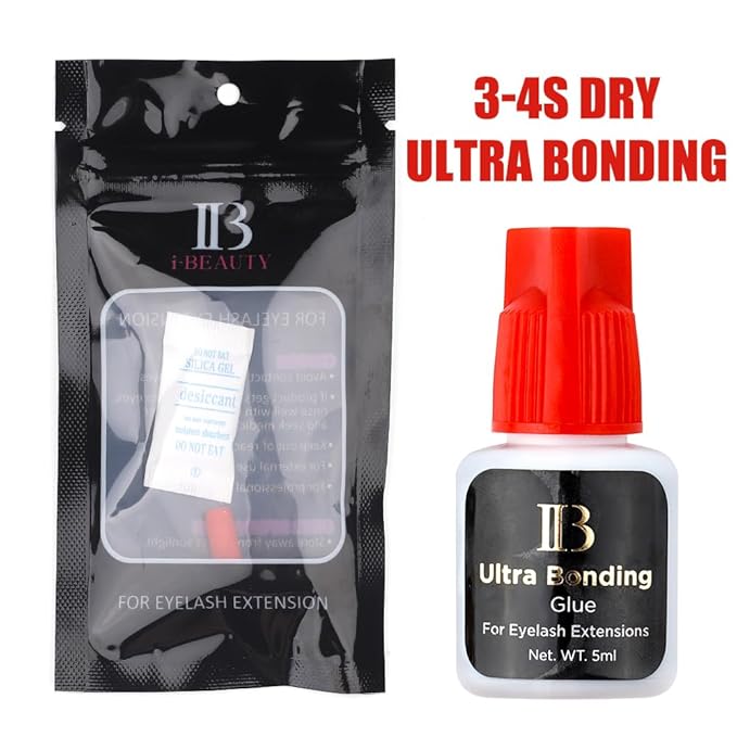 3 Bottles Korea i-Beauty IB Ultra Bonding Glue/Pirmer/Super Bonder Eyelash Extensions Glue Red Cap Adhesive Black Beauty Tools Professional Salon Use by Lava
