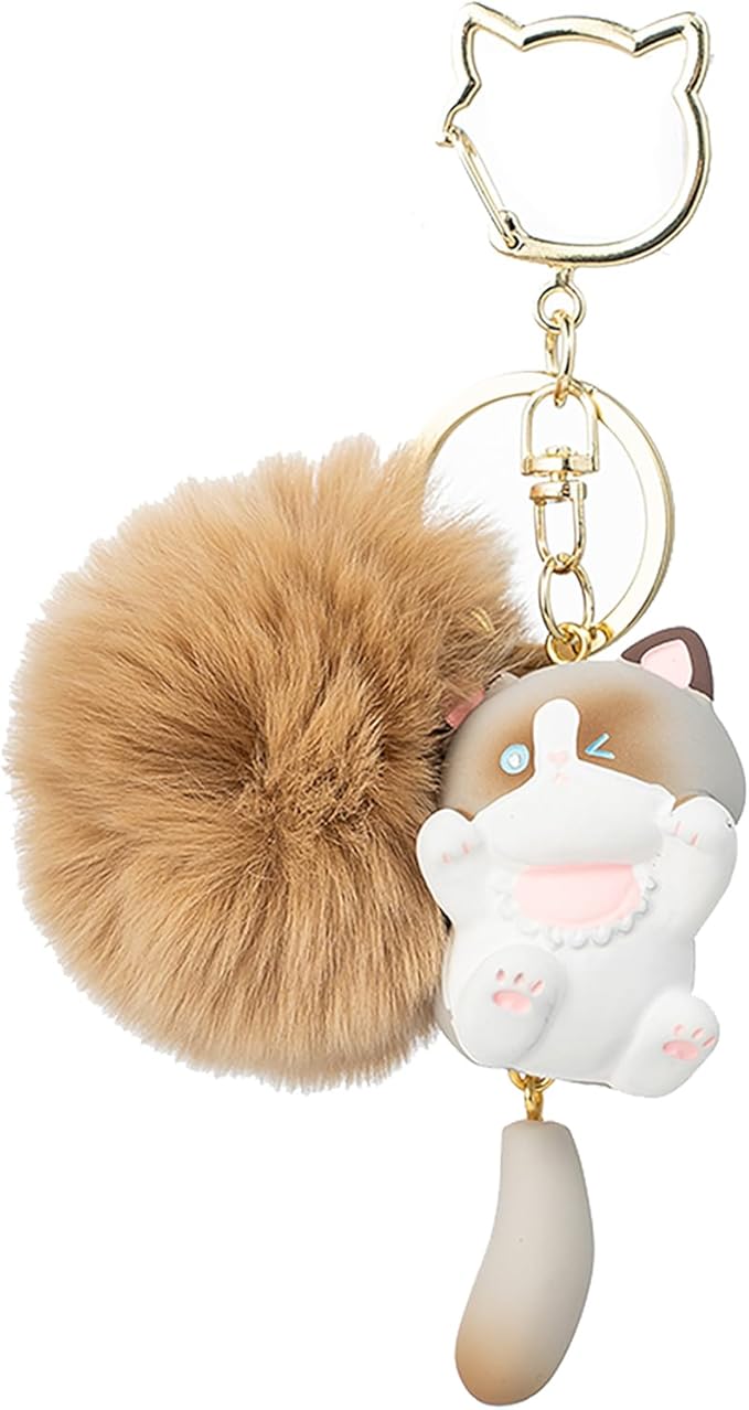 Cat Keychain bag charms for handbags Cute Keychains for Women Kawaii Cat Backpacks Accessories cat plush keychain