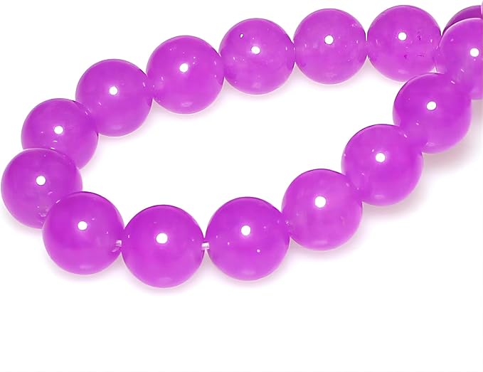 MJDCB Stone Beads 6mm 60pcs Round Purple Red Jade Loose Gemstone Bead Charms for Jewelry Making Bracelet Necklace Earring Pendant