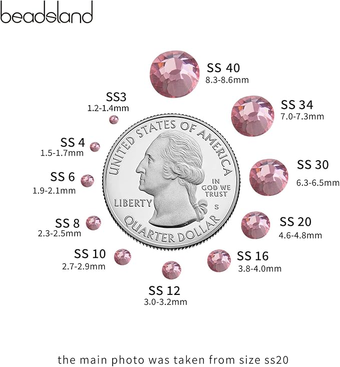 Beadsland Hotfix Rhinestones, 1440pcs Flatback Crystal Rhinestones for Crafts Clothes DIY Decoration, Light Amethyst, SS16, 3.8-4.0mm