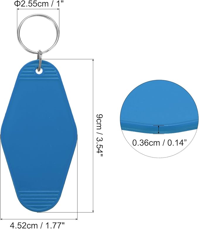 uxcell 40pcs Hotel Keychains Blank Vintage Plastic Rhombus Motel Keychains Hotel Key Tags Rings for DIY Luggage Labels