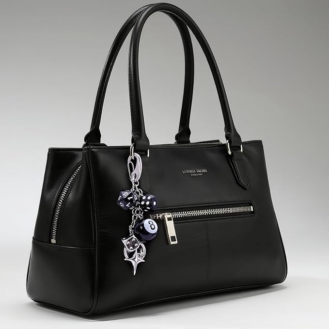 Bag Charms for Handbags-8 Ball Dice Keychain Backpack Charm Purse Dice & Star Charms Women Girl