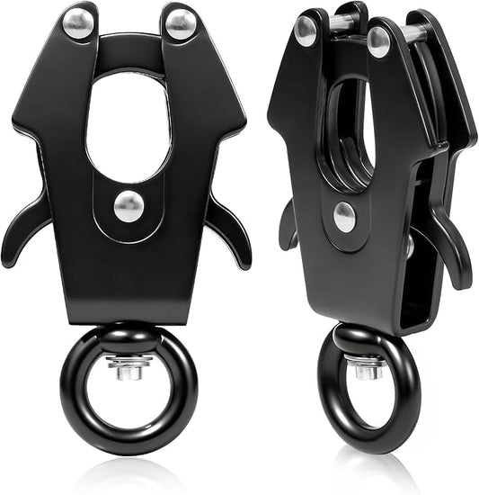 2 Pcs Frog Clip Dog Leash Buckle for Linking Pet Collar Supplies 360 Degree Swivel Heavy-Duty Quick Release Clasp Keychain Tactical (Large (Circle))