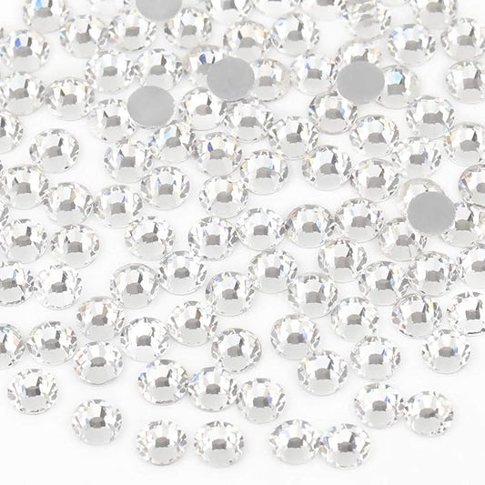 beadsland Flat Back Crystal Rhinestones Round Gems for Nail Art and Craft Glue Fix, Crystal (1.9-2.0mm) SS6/1440pcs