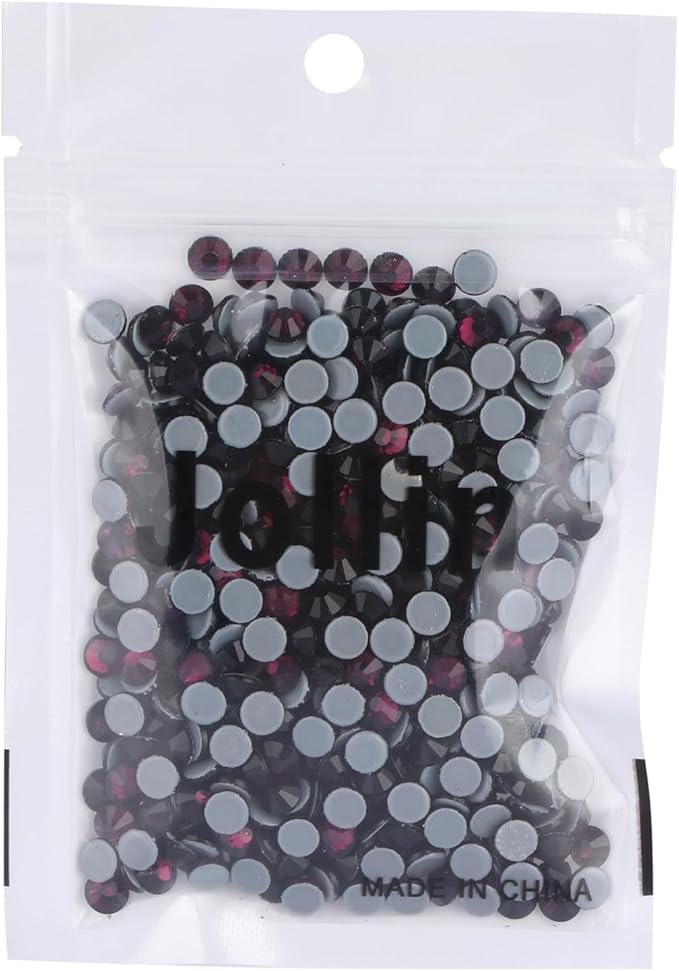 Jollin Hot Fix Crystal Flatback Rhinestones Glass Diamantes Gems 4.8mm(20ss 576pcs, Amethyst)
