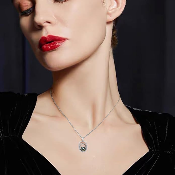 NONNYL Gifts for Women Wife-Tahitian-Black-Pearl-Necklace-Gift for Wife Wedding Anniversary Birthday Jewelry-Girlfriend Her Mothers Day Gifts for Mom Women Valentines Day Christmas Day Gifts
