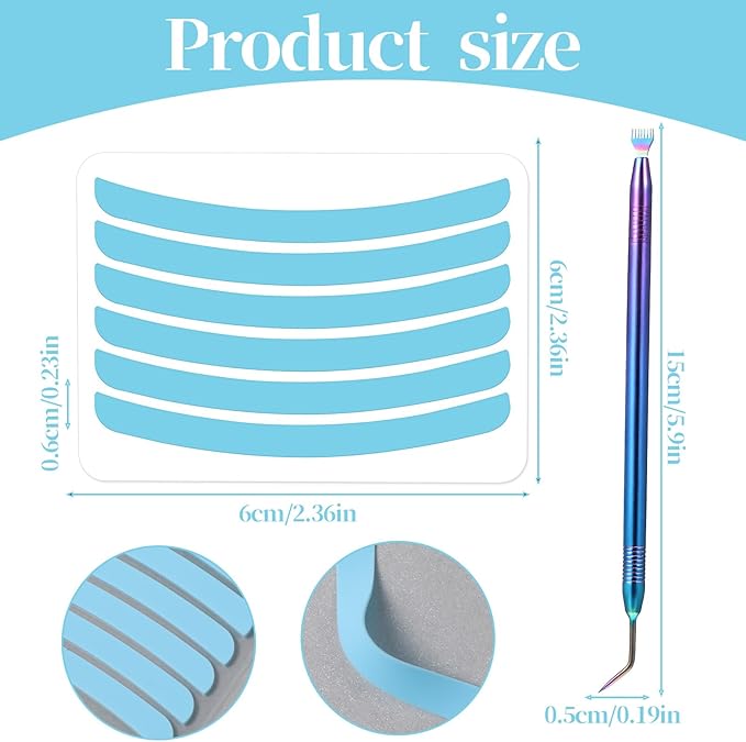 25PCS Lash Lift Rods Ribbon Kit, 24 Pcs Reusable Silicone Eye-Lash Lift Pads Perm Ribbon Eyelash Lifting Tape with 1pc Stainless Steel Lash Separator Tool