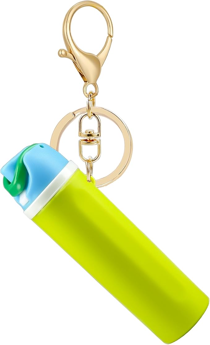 Mini Trendy Bottle Keychain Accessories Compatible with Owala Water Cute Tumbler Cup Chapstick Lip Balm Holder Charms