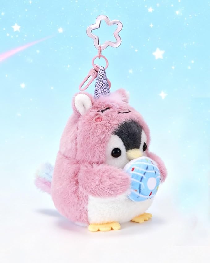 Penguin Plush Keychain Cute Stuff Cosplay Costume Change Clothing Donut Frog Unicorn Shiba Inu Bunny Tiger keyring
