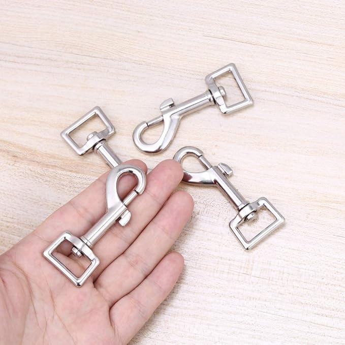 Swivel Snap Hooks, Lucky Goddness 5pcs Metal Heavy Duty Square Eye Clasp Buckle Trigger Clip Multipurpose- Best for Spring Pet Buckle, Key Chain for Linking Dog Leash Collar, Handmade Crafts Project